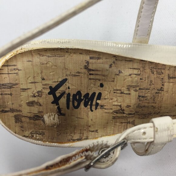 Fioni Womens White Heel Slingback Sandal 77534-10 Spring Summer Casual Size 10 - Picture 8 of 9